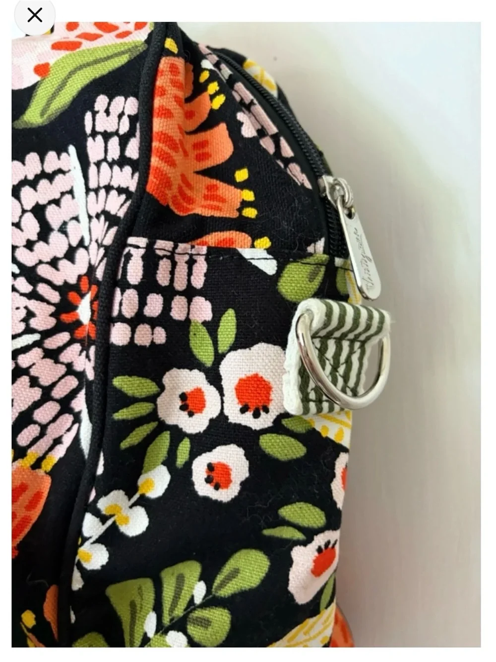 Thirty-One Floral Weekend Travel Bag in Black, Orange & Green